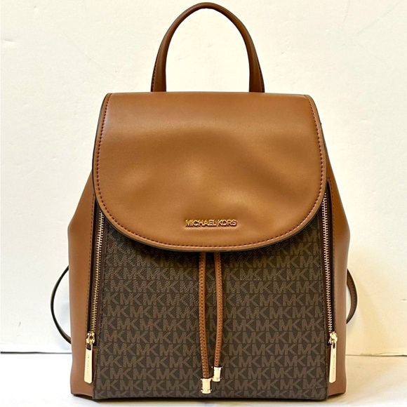 Michael Kors Medium Logo Phoebe Backpack Brown - Picture 10 of 11